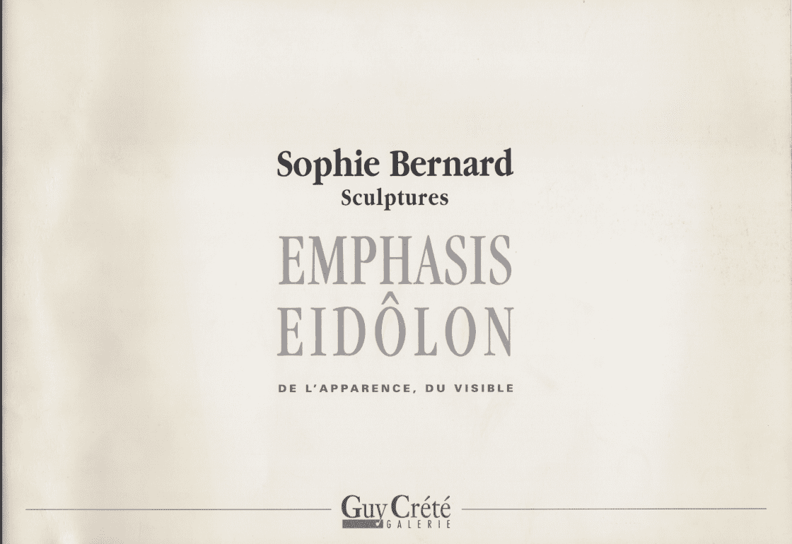 Catalogue de l'exposition Emphasis Eidolon